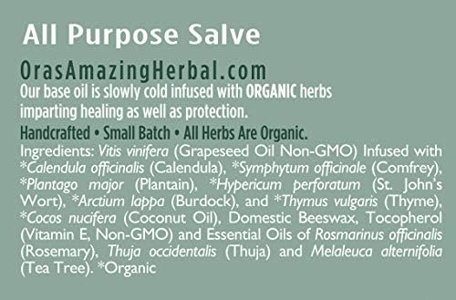 Ora's Amazing Herbal, Hand Salve Cream for Men, Healing Ointment, Foot Balm, Calendula Cream, Salve, Comfrey Salve, All Purpose Salve, Cracked Heels, Cuticle Cream
