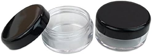 Beauticom 5G/5ML Round Clear Jars with Black Lids for Herbs, Spices, Loose Leaf Teas, Coffee and Other Foods (Quantity: 25pcs)