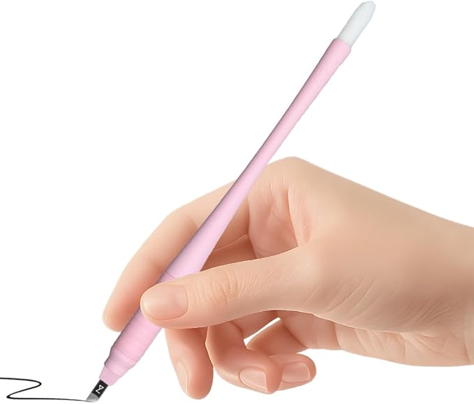 Mellie's Signature Microblading Eyebrow Pen (Pack of 10) - Disposable Pen for Brows - Sterilized Blade, Comfortable Rubber Grip and Pigment Sponge for Flawless Brows (U18 .18mm, Pink)