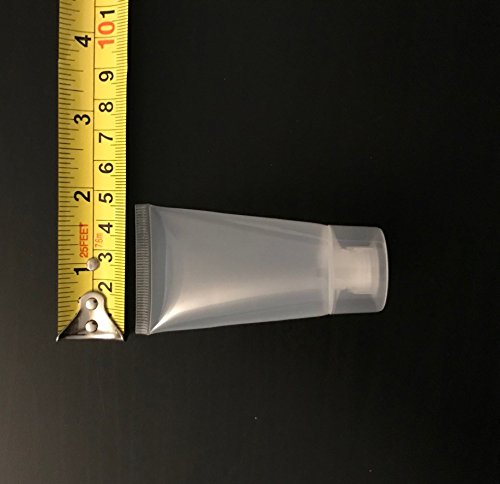 Mose Cafolo ~ 100pcs 30ml (1.01oz) Empty Cosmetic Tubes Toiletry Lotion Bottle with Screw Cover. Smooth, Polish White Plastic with Free Syringe as Gift!