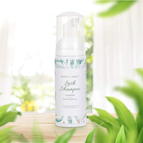 Eyelash Extension Shampoo+Brush/60ml Eyelash Foam Cleaner/Safe and Mild Without Irritation/Remove Makeup Residue & Mascara/Perfect For Salon Use And Home Care(unscented)