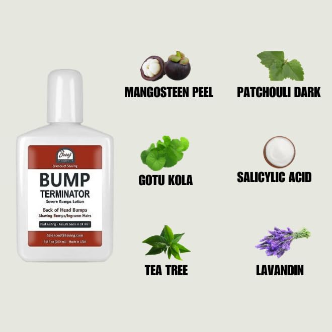 BUMP Terminator Razor Bumps & Shaving Bumps Remover | Ingrown Hair Treatment for Pubic Area with Glycolic Acid, Salicylic acid & Tea Tree Oil| BREEJ Bump Treatment for Bikini Bumps, 6.8 oz (Pack of 1)
