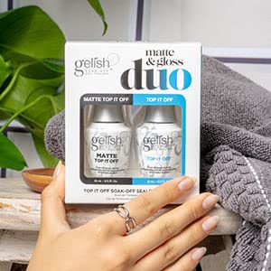 Gelish Matte & Gloss Duo – Premium Matte & Glossy Top Coats for Gel Nails, Clear & Dull Finish, 0.5 oz Each, Long-Lasting, Professional Gel Nail Top Coat Bundle.