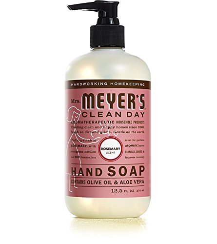MRS. MEYER'S CLEAN DAY Hand Soap Scent Variety Pack Includes 1 of Each, Rosemary + Basil + Geranium + Honeysuckle + Lavender + Lemon Verbena, (Count of 6)