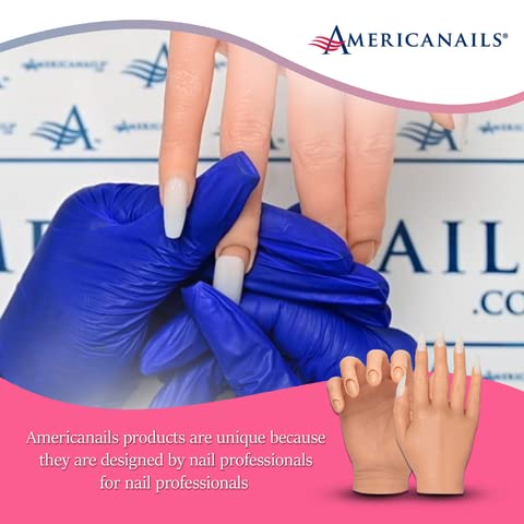 Americanails RealisTech Ultra Lifelike Silicone Practice Hand for Acrylic Nails – Nail Tech Training Tool, Flexible Practice Hand, Mannequin Hand with Insertable Nails, Practice Nail Art