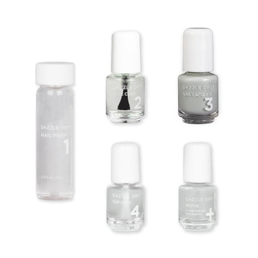 Dazzle Dry Mini Kit 4 Step System - Affluent - A muted, pastel sage green. Full coverage cream. (5 Piece Kit / 5 Manicures)