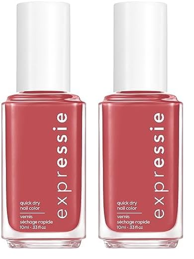 essie expressie, Quick-Dry Nail Polish, 8-Free Vegan, Nude Pink, Party Mix & Match, 0.33 fl oz (Pack of 2)