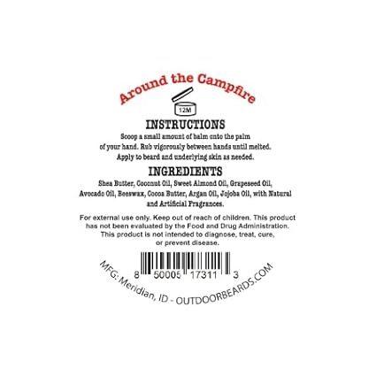 Beard Balm | 2 oz Cleansing Balm for Beards Short or Long | Beard Conditioner for Men | Essential Moisturizer for Every Man's Beard | Leave Hair and Skin Healthy (Around the Campfire)