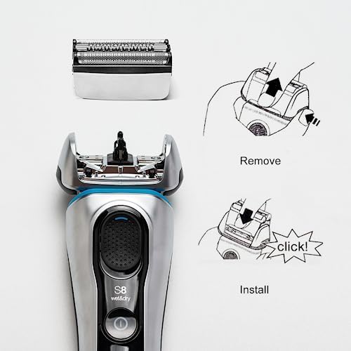 S8 Series 8-83M Blades Compatible with Braun Series 8 Electric Razor for Men, for S8 Wet&Dry Replacement Head, Upgrade Foil & Cutter for Braun 8 Series Shave Head Model