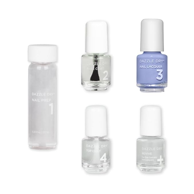 Dazzle Dry Mini Kit 4 Step System - Sail Away - A pastel periwinkle blue. Full coverage cream. (5 Piece Kit / 5 Manicures)