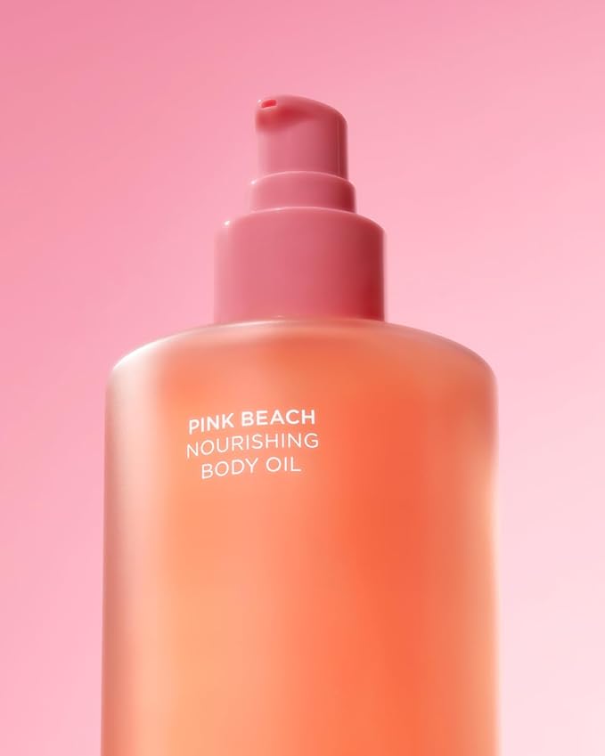 Saltair Body Oil. Jumbo Size Pink Beach After Shower and Bath Oil Moisturizer for Women and Men. Botanical, Non-Greasy, and Well-Absorbing Lotion for Hydrating Dry Skin. 10oz Bottle