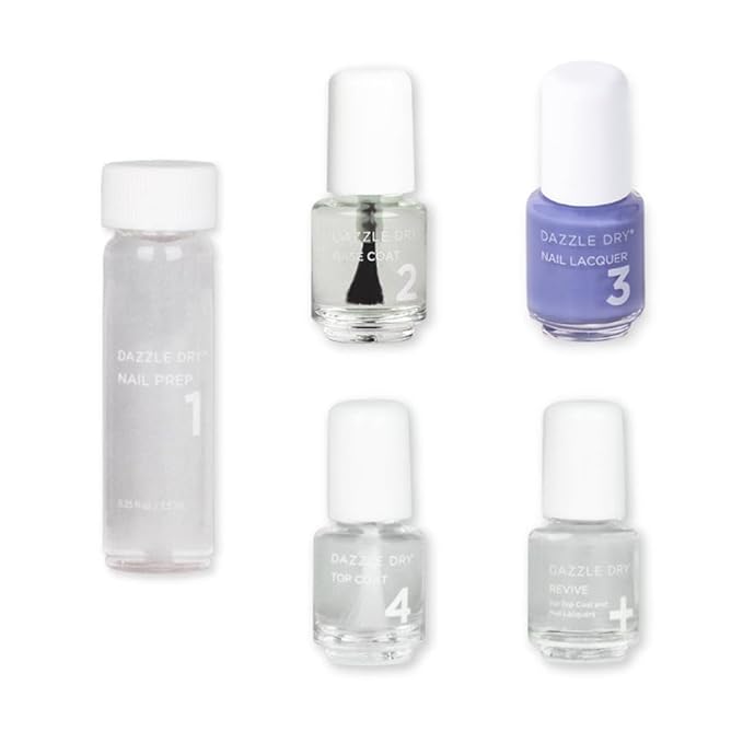 Dazzle Dry Mini Kit 4 Step System - Periwinkle Passion - A deep, muted periwinkle. Full coverage cream. (5 Piece Kit / 5 Manicures)