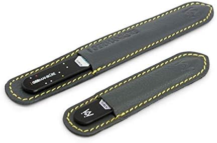GERMANIKURE 2 Pc Black Glass Nail File Set with Suede Sleeves - Fingernail File & Small Travel Nail File - Professional Manicure & Pedicure Kit for Natural Nails - Ethically Made in Czech Republic
