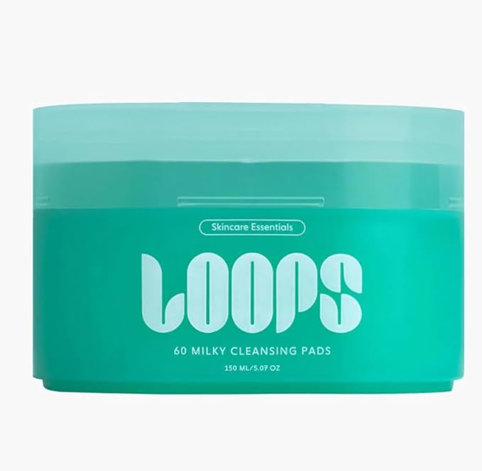 LOOPS Milky Cleanser Korean Skincare - Deep Cleansing and Hydrating Skin Care - Pre-soaked Bamboo Facial Cleansing Pads - Facial Wash with Milky Oil Complex - Oil Cleanser -Mother's Day Gifts for Mom
