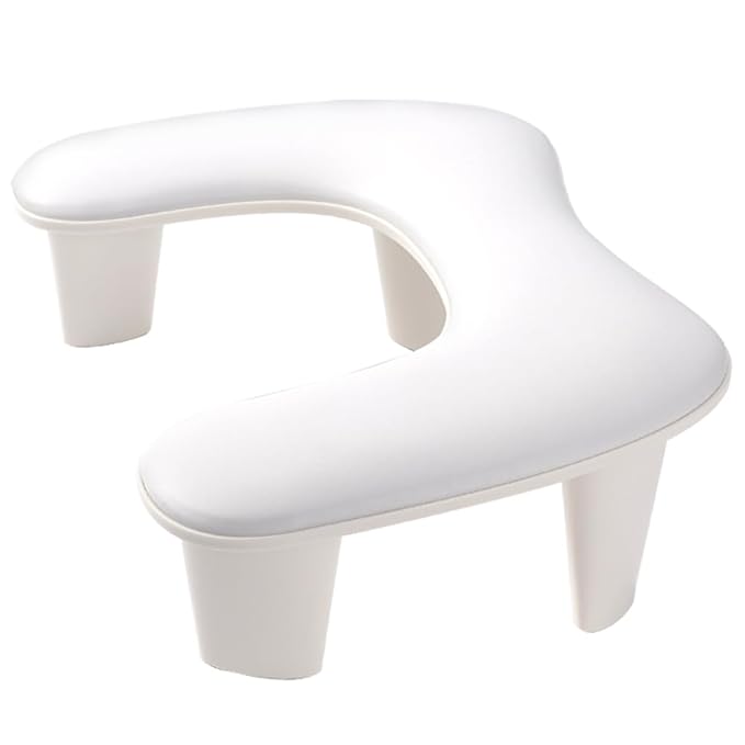 Arm Rest for Nails Tech Professional Manicure Hand Rest Pillow U-Shaped Soft PU Leather Detachable Manicure Hand Rest for Nails Toenails and Acrylic Nails Tech White