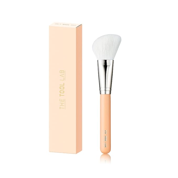 THE TOOL LAB 155 Angle Blusher & Shading Makeup Brush - Fluffy Face Powder Brush Blending, Flawless Cosmetics for Setting, Finishing, Professional - Premium Quality Natural Hair Bristles Cosmetic
