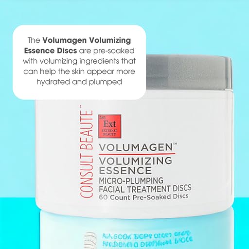 Consult Beaute Volumagen Volumizing Essence Micro Plumping Facial Treatment Discs - Hyaluronic Acid - Retinyl Palmitate - 60 Count