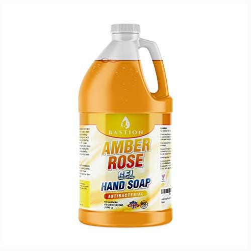 Bastion Antibacterial Hand Soap: Amber Rose Gel Hand Wash : Bulk Refill 1/2 Gallon (64 oz). Sweet Warm Amber Rose Scent. Bulk Hand Wash. Non-toxic. Made In The USA. (Half Gallon - 64 oz)