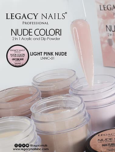 Legacy Nails Professional ACRYLIC NAIL POWDER COLLECTION - High-Pigment Formula, Long-Lasting Wear & Salon-Quality Nail Art, Extensions, and Sculpting (NUDE COLORI COLLECTION)