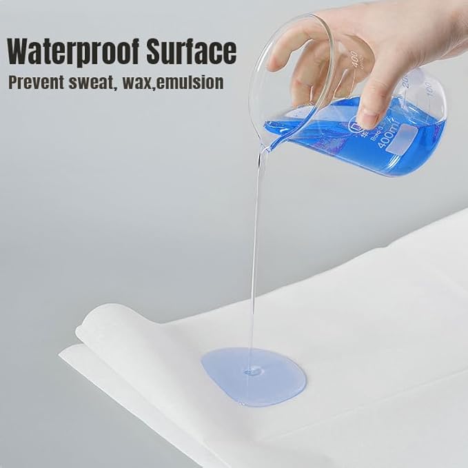 100 PCS Disposable Massage Table Sheets Spa Bed Covers 71"x31" -Non Woven Fabric Waterproof Protector for Waxing, Tattoo, Beauty Salon,Facial, Esthetician Table Bed (White)