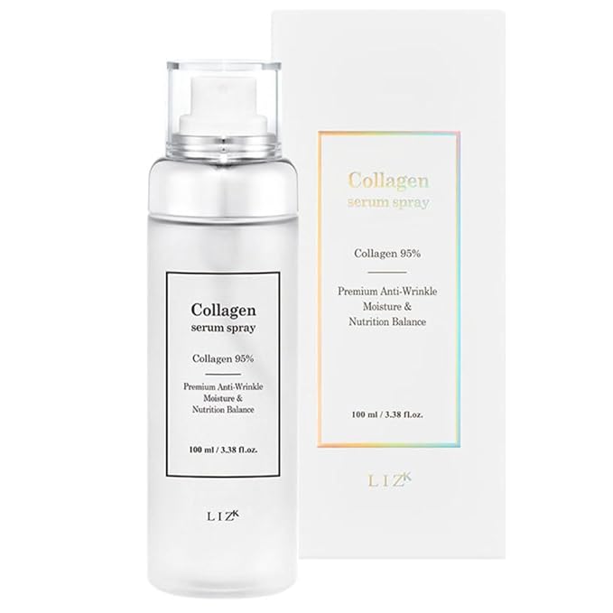 LIZK Collagen Serum Spray for Face 100ml (3.38 fl.oz) Glass Skin, Collagen extract 95%,easy to use, sparying at last step in skincare,body care, moisture mist, korea cosmetics