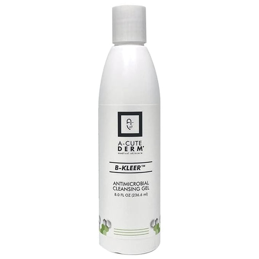 A-Cute Derm B-Kleer Cleansing Gel Acne Cleanser that Purify and Protect Your Skin from Clogged Pores for All Skin Types (8oz)