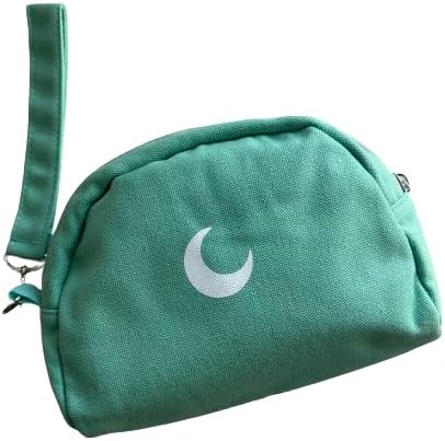Brando Moon Smell Proof Makeup Bag with Moon - Carbon Neutralizing Fabric - Air Tight Zippers (Green)