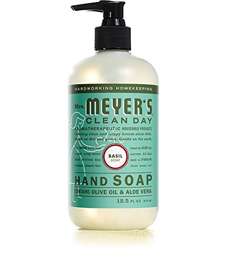 MRS. MEYER'S CLEAN DAY Hand Soap Scent Variety Pack Includes 1 of Each, Rosemary + Basil + Geranium + Honeysuckle + Lavender + Lemon Verbena, (Count of 6)