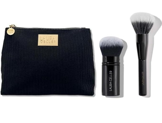 LAURA GELLER NEW YORK Corduroy Makeup Bag + 2pc Blending Beauties Brush Set