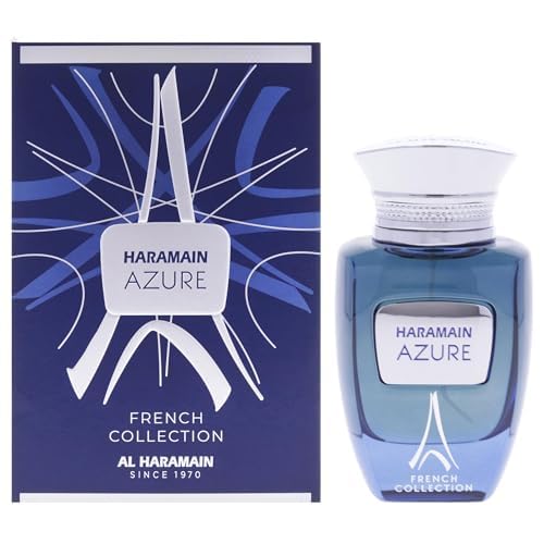 Al Haramain Azure French Collection for Unisex - Arabian Perfume for Women and Men - Long Lasting Fragrance with Notes of Amber, Tonka &Cedar - Arabic Perfume - Eau De Parfum Spray - 3.33 oz EDP Spray