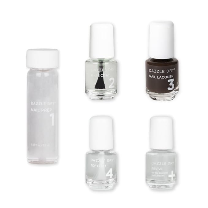 Dazzle Dry Mini Kit 4 Step System - Sequoia - A dark chocolate brown. Full coverage cream. (5 Piece Kit / 5 Manicures)