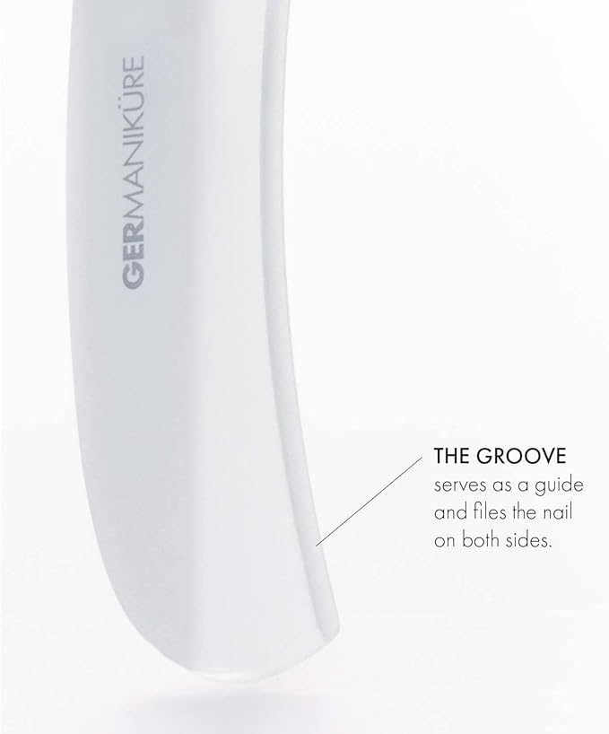 GERMANIKURE 5 Pc Gray Glass Nail File Set with Suede Sleeves – Handmade in Czech Republic – Glass Cuticle Stick, Pusher, Callous Remover, Pedicure Bar – Professional Manicure & Pedicure Files