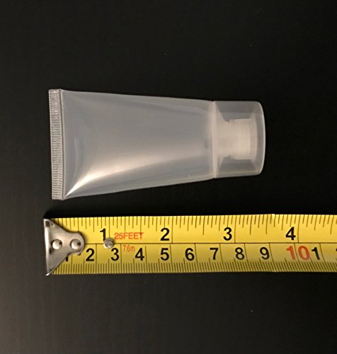 Mose Cafolo ~ 100pcs 30ml (1.01oz) Empty Cosmetic Tubes Toiletry Lotion Bottle with Screw Cover. Smooth, Polish White Plastic with Free Syringe as Gift!