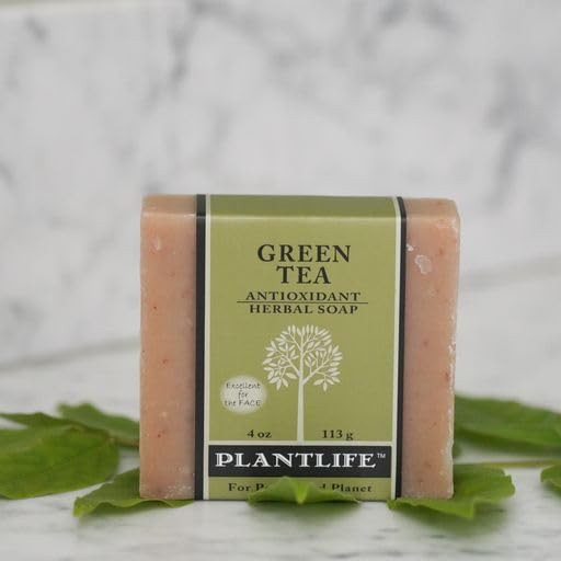 Plantlife Green Tea 3-Pack Bar Soap - Moisturizing and Soothing Soap for Your Skin - Hand Crafted Using Plant-Based Ingredients - Made in California 4oz Bar
