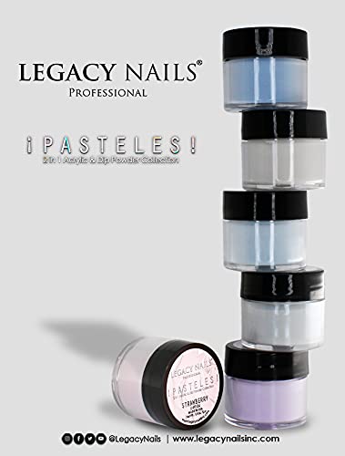 Legacy Nails Professional COLLECTION Acrylic Powder Kit 6 Colors Nail Art Set for Manicure DIY for Dip & Acrylic Nail Extensions (PASTELES COLLECTION)