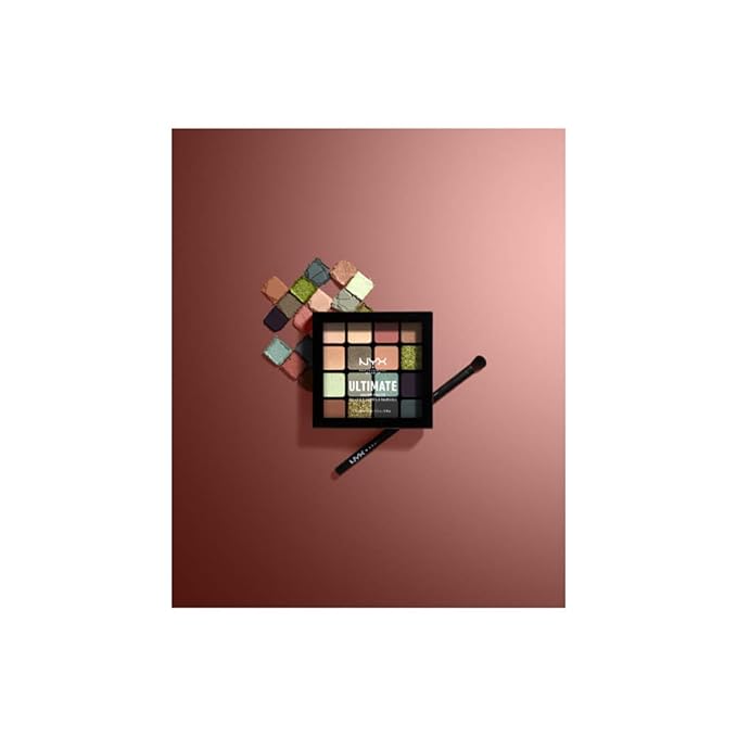 NYX Professional Makeup Ultimate Eye Shadow Palette, Pressed Pigments, Vegan Formula, 16 Shades, Matte, Satin, Metallic, Shade: Ultimate Utopia