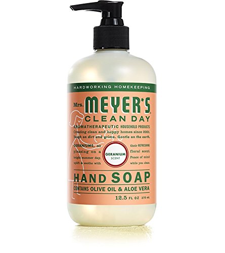 MRS. MEYER'S CLEAN DAY Hand Soap Scent Variety Pack Includes 1 of Each, Rosemary + Basil + Geranium + Honeysuckle + Lavender + Lemon Verbena, (Count of 6)