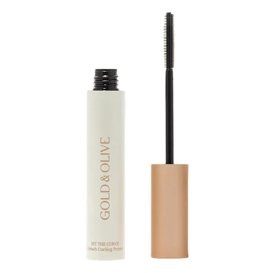 Gold & Olive: Set the Curve Eyelash Curling Mascara Primer - A strong hold longwearing natural makeup formula to keep straight stubborn short lashes curled up all day long