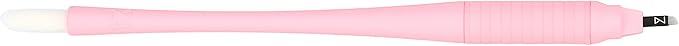 M PACK OF 10 Mellie's Signature Microblading Disposable Pen - Sterilized Blade - Comfortable Rubber Grip With Pigment Sponge (C14 NANO .15mm, Pink)