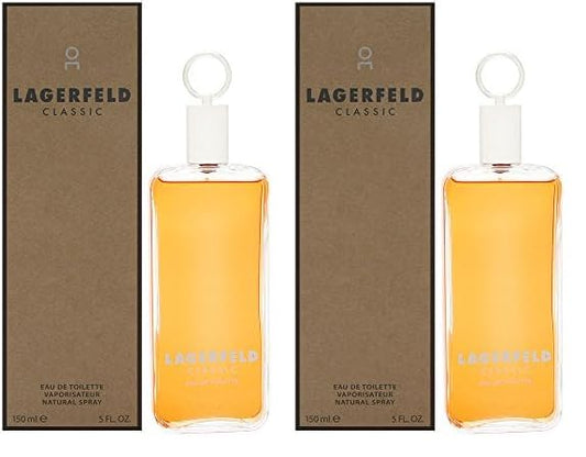 Karl Lagerfeld Paris Classic for Men Eau de Toilette Spray, 5 Ounce, Beige (Pack of 2)