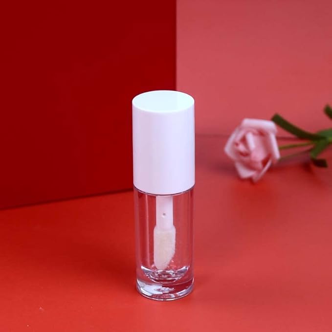 COSIDEA 30pcs White Empty 6ml 0.2oz Lip Gloss Tubes with Big Doe Foot Wand，Round Lipgloss Containers，Concealer Tube Cosmetic Packing Container Bulk Wholesale