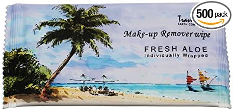 Travelwell Makeup Remover Wipes Bulk, Individually Wrapped Natural Fresh Aloe Travel Packs Elderly Bathing Cleansing Wipes - 500 Count per Package - Small Size Toiletries - Hotel Toiletries Bulk Set