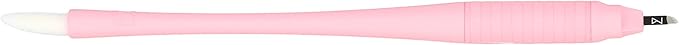 M PACK OF 10 Mellie's Signature Microblading Disposable Pen - Sterilized Blade - Comfortable Rubber Grip With Pigment Sponge (C12 .18mm, Pink)