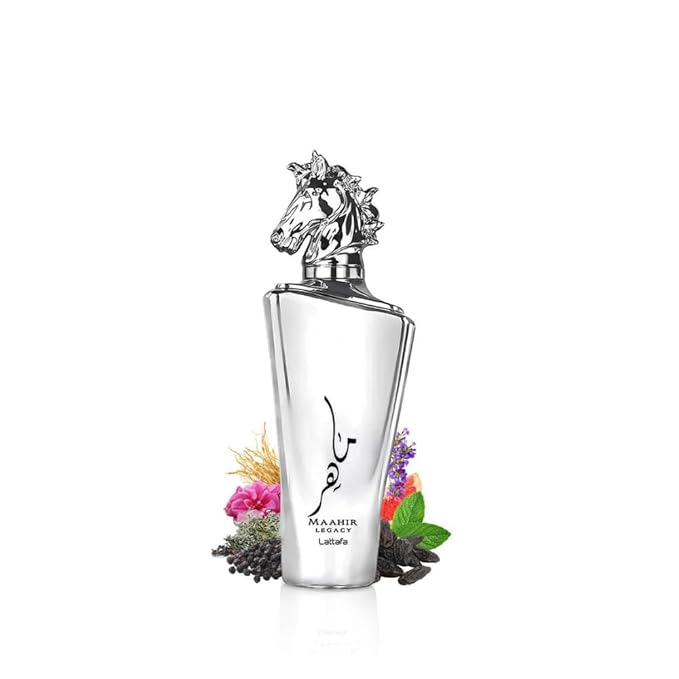 Lattafa Maahir Legacy - Aromatic Spicy, Citrus, Amber Wood - Eau de Parfum Long-Lasting Fragrance for Men, 3.40 Ounce / 100 ml