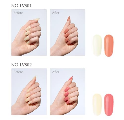 LEAV MakeOver Reversal Syrup Gel Polish 6 Colors Set, Color Changing Gel Nail UV React Transparent Skin Tone & Unique Reversal Mood Soak Off Gift Set