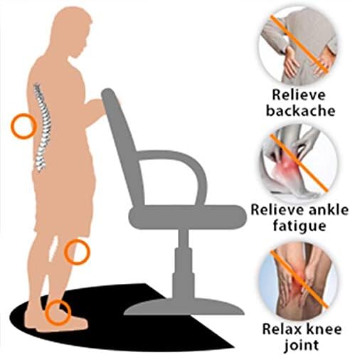 Salon Mat for for Hairstylist 3'x5' Barber Shop Anti-Fatigue Salon Standing Chair Mat - Black Semi Circle 1/2" Thick Comfort Salon Mat, Hair Cutting Hairdressing Equipment