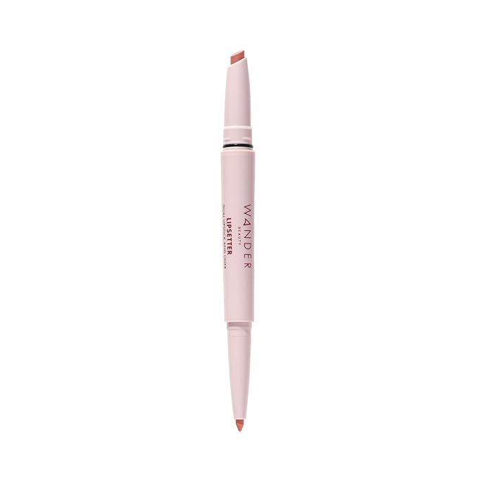 Wander Beauty Lipsetter Dual Cream Lipstick + Lip Liner - Ticket to Tawny - Ultra-Smooth, Hydrating Lipstick and Brown Nude Lip Liner with a Soft Matte Finish - Made with Squalane & Peptides (1 Count)