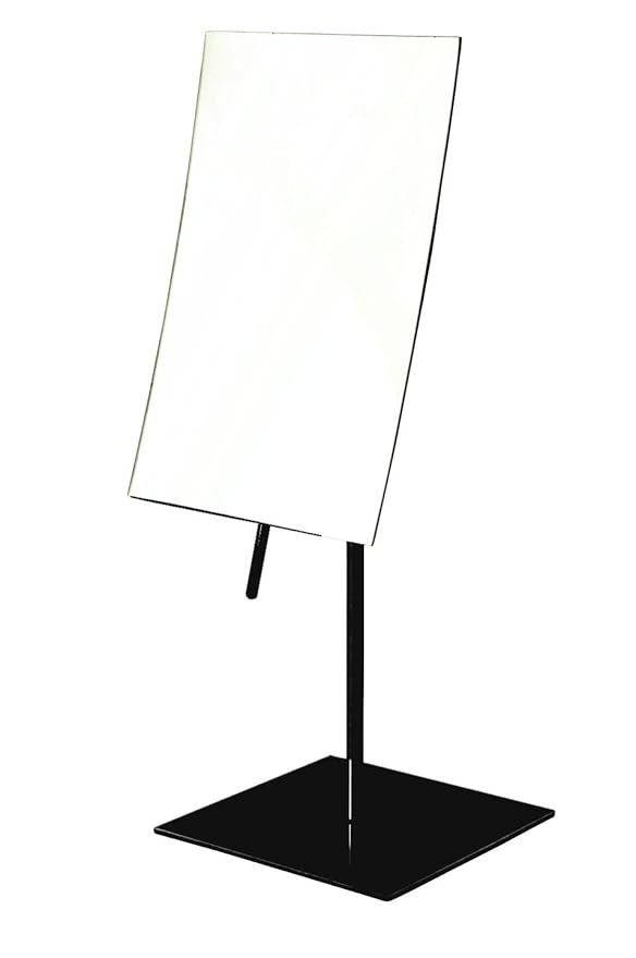 JERDON Rectangular Tabletop Vanity Makeup Mirror - 3X Magnification with Black Finish - 5-inch by 8-inch Vanity Mirror - Pivot Adjustment - Model JP358BK