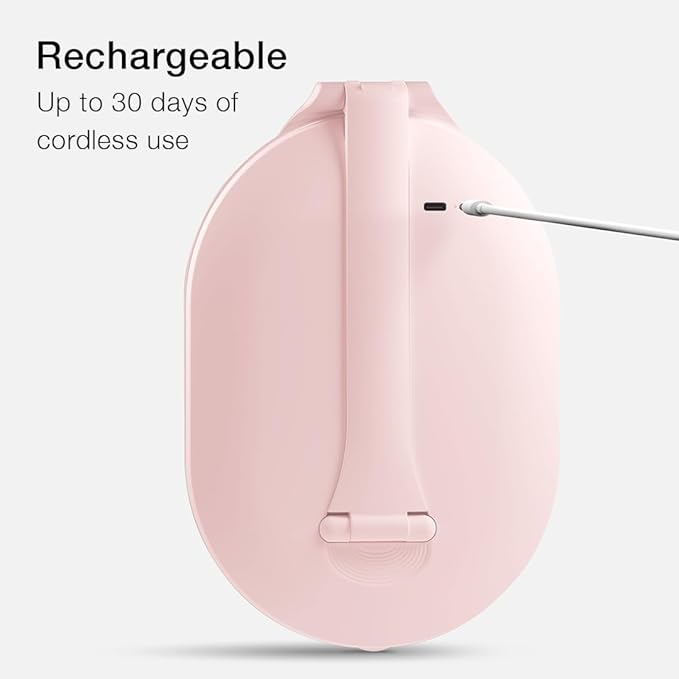 Fancii LED Rechargeable Portable Makeup Mirror with 3 Color Light Settings & 10x Magnetic Magnifying Mirror – Ultra Slim, Foldable Travel Vanity Mirror, 1500 mAh Battery, Height (Pink)