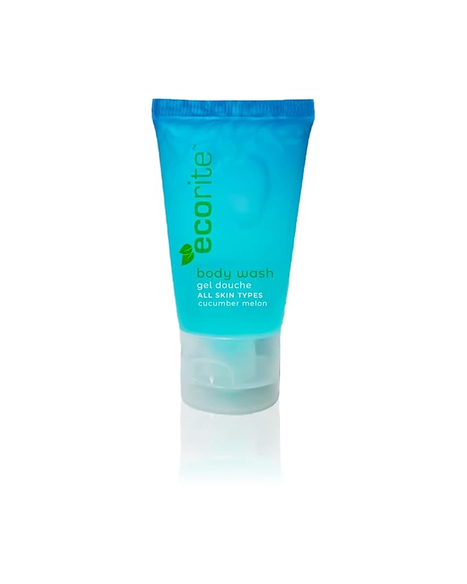 Body Wash with Cucumber-Melon Fragrance, Travel Size Hotel Amenities Biodegradable/Recyclable Tube, 1 fl oz/30 ml, Pack of 288